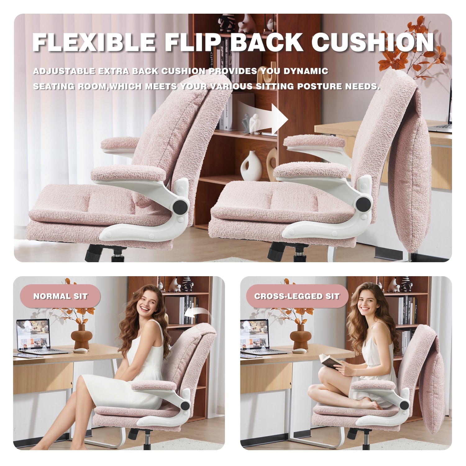 Ergonomic Office Chair With Airbag Lumbar Support And Flip Armrests_voghion.com
